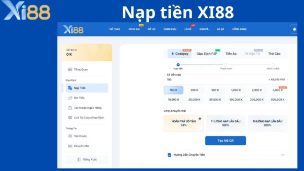 Các phương thức nạp tiền Xi88 khả dụng
