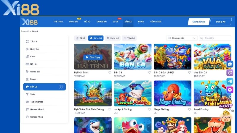 Các tựa game hấp dẫn tại sảnh bắn cá Xi88
