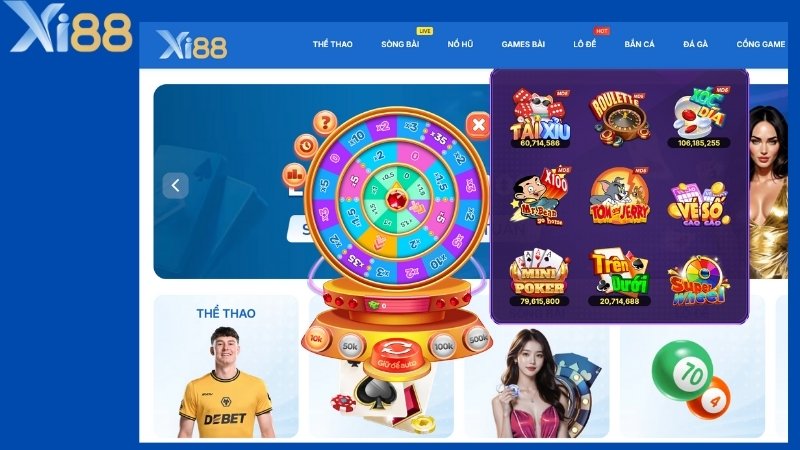 Vòng quay may mắn tại minigame Xi88